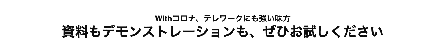 資料もデモンストレーションも、ぜひお試しください。